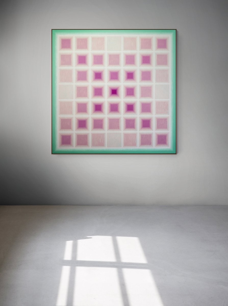 Reiteration (Mint / Ash Pink) - by Andy Harwood - Abstract Painting - Ideelart