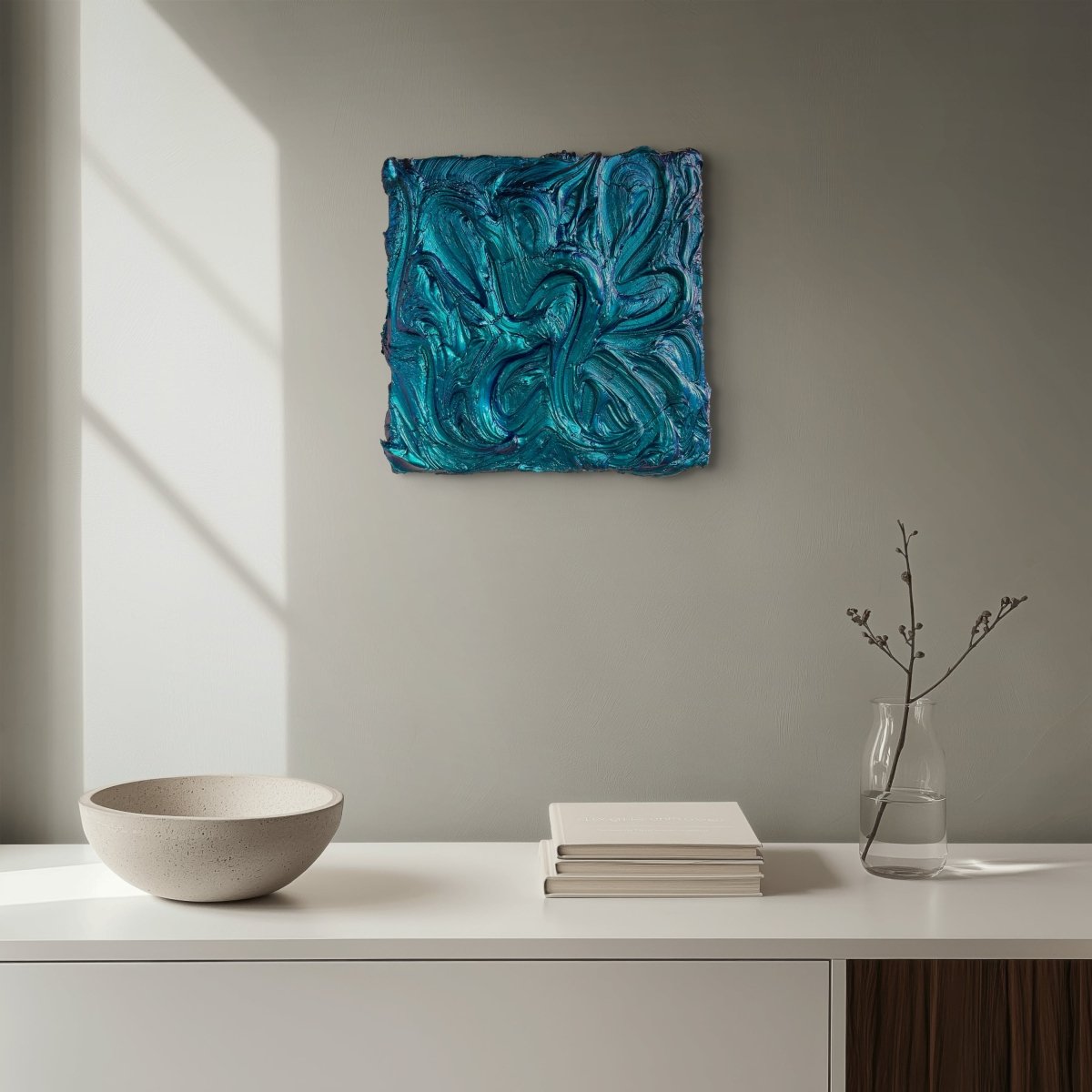 Saturn blue - by Nikolaos Schizas - Abstract Painting - Ideelart