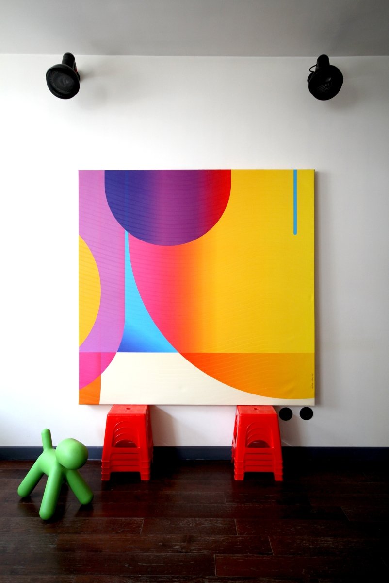 Tangerine Nuit Mimosa  Esperanza - by Jerome Tham Vo My - Abstract Mixed Media - Ideelart