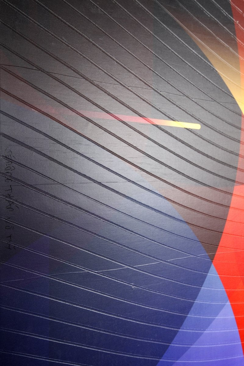 Zinzolin Bleu Guimet Cramoisi  Questcequejefaisici - by Jerome Tham Vo My - Abstract Mixed Media - Ideelart