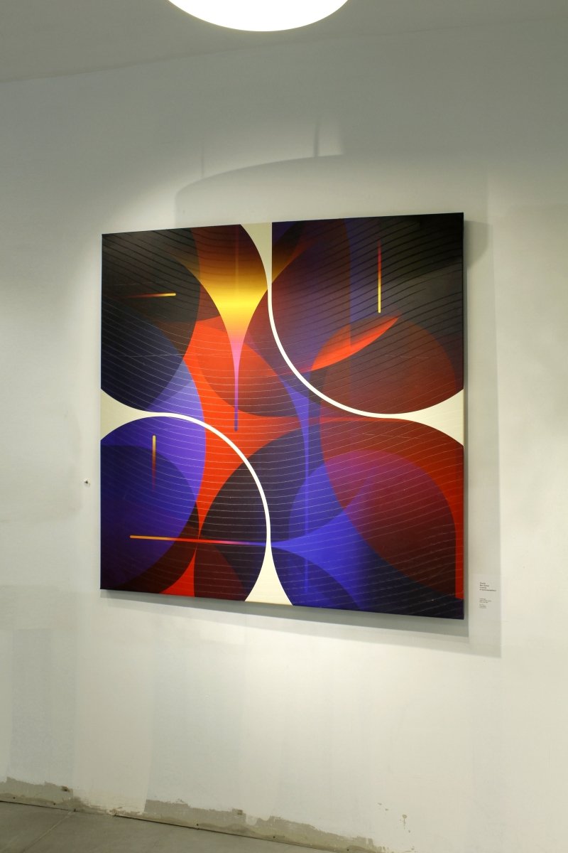 Zinzolin Bleu Guimet Cramoisi  Questcequejefaisici - by Jerome Tham Vo My - Abstract Mixed Media - Ideelart